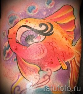 Фото тату золотая рыбка для статьи про значение рисунка татуировки - tatufoto.ru - 32