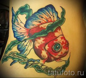 Фото тату золотая рыбка для статьи про значение рисунка татуировки - tatufoto.ru - 36