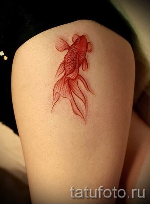Фото тату золотая рыбка для статьи про значение рисунка татуировки - tatufoto.ru - 39