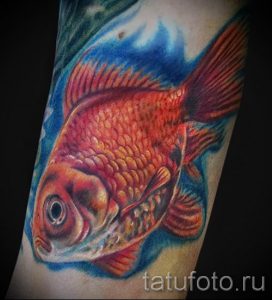 Фото тату золотая рыбка для статьи про значение рисунка татуировки - tatufoto.ru - 53