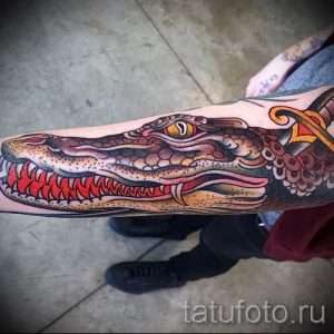 Фото тату крокодил для статьи про значение татуировки крокодил - tatufoto.ru - 12