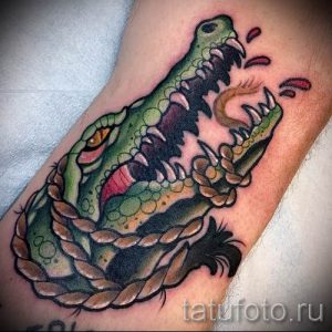 Фото тату крокодил для статьи про значение татуировки крокодил - tatufoto.ru - 19