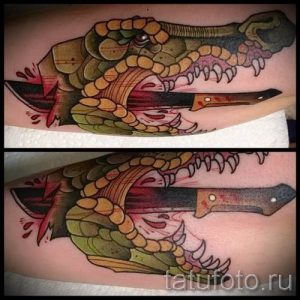 Фото тату крокодил для статьи про значение татуировки крокодил - tatufoto.ru - 44
