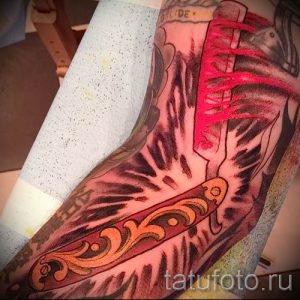 Фото тату лезвие - примеры для статьи про значение лезвия в тату - tatufoto.ru - 6