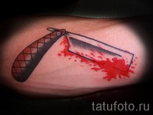Фото тату лезвие - примеры для статьи про значение лезвия в тату - tatufoto.ru - 27