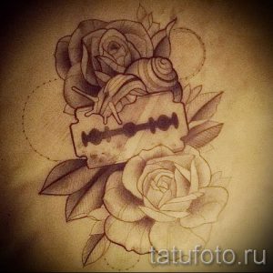 Фото тату лезвие - примеры для статьи про значение лезвия в тату - tatufoto.ru - 35