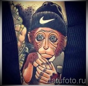 Фото тату обезьяна как пример для статьи про значение татуировки - tatufoto.ru - 8