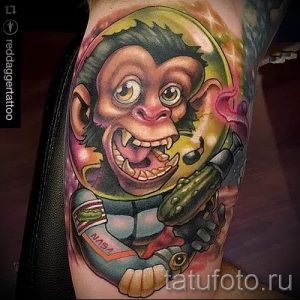 Фото тату обезьяна как пример для статьи про значение татуировки - tatufoto.ru - 10
