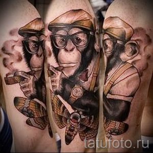 Фото тату обезьяна как пример для статьи про значение татуировки - tatufoto.ru - 11