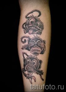 Фото тату обезьяна как пример для статьи про значение татуировки - tatufoto.ru - 16