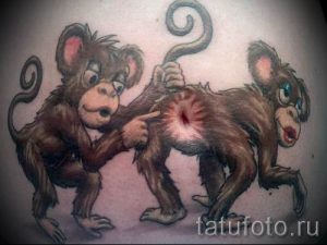 Фото тату обезьяна как пример для статьи про значение татуировки - tatufoto.ru - 24