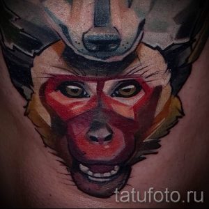Фото тату обезьяна как пример для статьи про значение татуировки - tatufoto.ru - 38