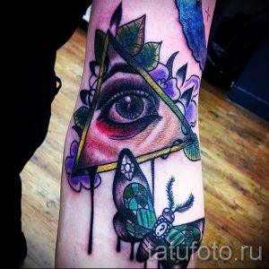 Фото тату пирамида для статьи про значение татуировки с пирамидой - tatufoto.ru - 24