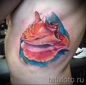 Фото тату ракушка для статьи про значение ракушки в татуировке - tatufoto.ru - 19