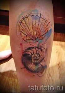 Фото тату ракушка для статьи про значение ракушки в татуировке - tatufoto.ru - 57