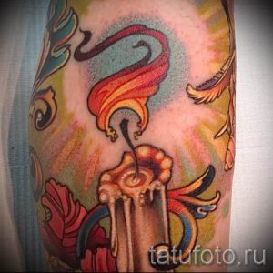 Фото тату свеча для статьи про значение татуировки со свечей - tatufoto.ru - 1