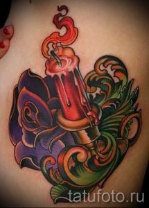 Фото тату свеча для статьи про значение татуировки со свечей - tatufoto.ru - 2