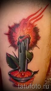 Фото тату свеча для статьи про значение татуировки со свечей - tatufoto.ru - 6