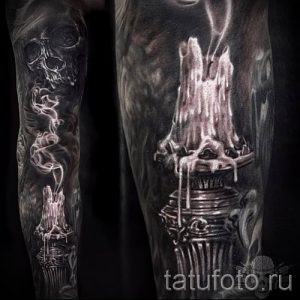 Фото тату свеча для статьи про значение татуировки со свечей - tatufoto.ru - 9