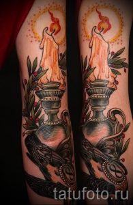 Фото тату свеча для статьи про значение татуировки со свечей - tatufoto.ru - 10
