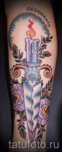 Фото тату свеча для статьи про значение татуировки со свечей - tatufoto.ru - 11