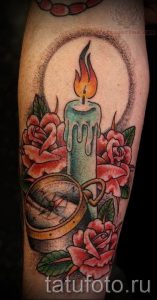 Фото тату свеча для статьи про значение татуировки со свечей - tatufoto.ru - 17