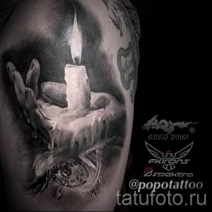 Фото тату свеча для статьи про значение татуировки со свечей - tatufoto.ru - 26