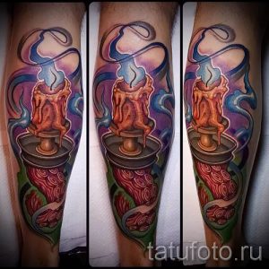Фото тату свеча для статьи про значение татуировки со свечей - tatufoto.ru - 27