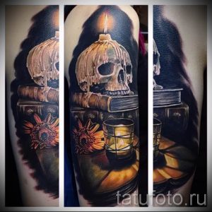 Фото тату свеча для статьи про значение татуировки со свечей - tatufoto.ru - 32