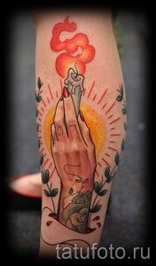 Фото тату свеча для статьи про значение татуировки со свечей - tatufoto.ru - 40