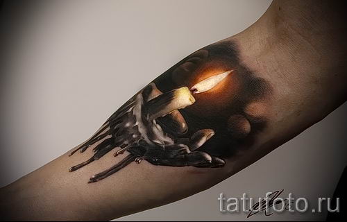 Фото тату свеча для статьи про значение татуировки со свечей - tatufoto.ru - 47