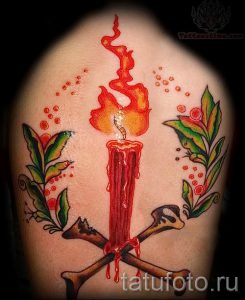 Фото тату свеча для статьи про значение татуировки со свечей - tatufoto.ru - 49