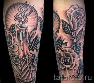 Фото тату свеча для статьи про значение татуировки со свечей - tatufoto.ru - 57