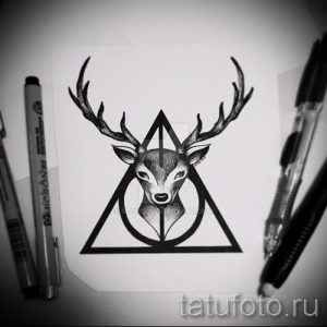 Фото тату тату дары смерти для статьи про значение рисунка татуировки - tatufoto.ru - 25
