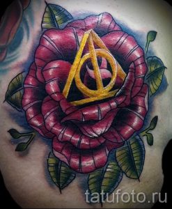 Фото тату тату дары смерти для статьи про значение рисунка татуировки - tatufoto.ru - 55