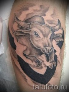 Фото тату телец для статьи про значение татуировки с рисунком телец - tatufoto.ru - 1
