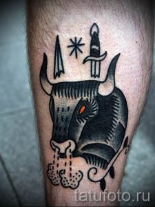 Фото тату телец для статьи про значение татуировки с рисунком телец - tatufoto.ru - 33