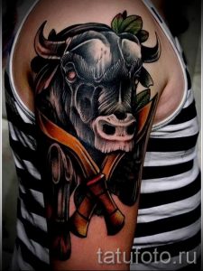 Фото тату телец для статьи про значение татуировки с рисунком телец - tatufoto.ru - 36