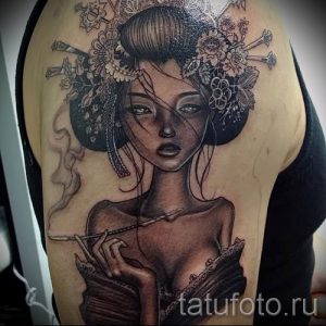 тату гейша фото для статьи про значение татуировки с гейшей - tatufoto.ru - 4