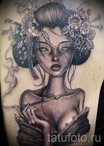 тату гейша фото для статьи про значение татуировки с гейшей - tatufoto.ru - 42