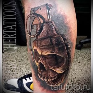 тату граната фото готовой татуировки для статьи про значение тату - tatufoto.ru 2