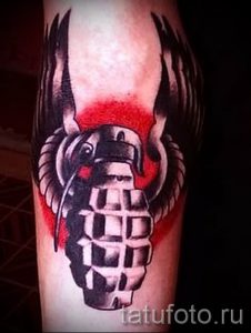 тату граната фото готовой татуировки для статьи про значение тату - tatufoto.ru 3