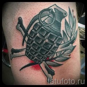 тату граната фото готовой татуировки для статьи про значение тату - tatufoto.ru 6