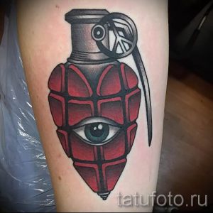 тату граната фото готовой татуировки для статьи про значение тату - tatufoto.ru 46