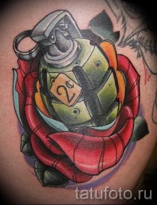 тату граната фото готовой татуировки для статьи про значение тату - tatufoto.ru 47