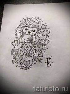 тату ежик фото - примеры для статьи про значение тату еж - tatufoto.ru - 4