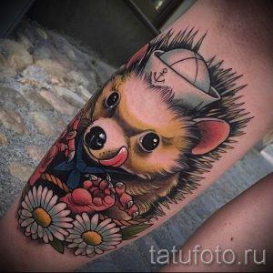 тату ежик фото - примеры для статьи про значение тату еж - tatufoto.ru - 16