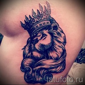 тату лев с короной - фото для статьи про значение татуировки - tatufoto.ru - 14