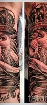 тату лев с короной — фото для статьи про значение татуировки  — tatufoto.ru — 17