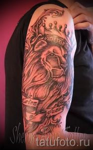 тату лев с короной - фото для статьи про значение татуировки - tatufoto.ru - 27